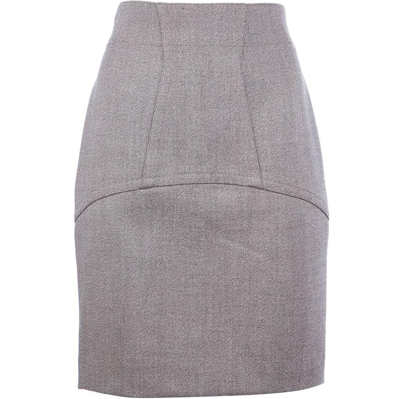 Alaïa Grey Wool Vintage Skirt, 1980s