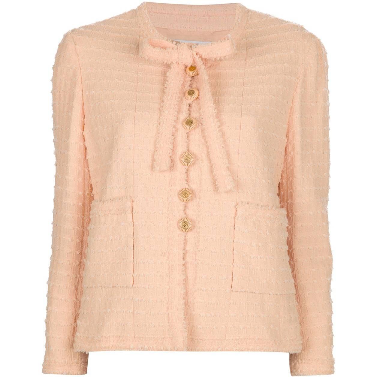 Chanel Pink Wool Vintage Jacket, 1980s