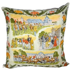 Vintage ‎Hermès Silk Scarf Pillow Maurice Taquoy "Chantiily"