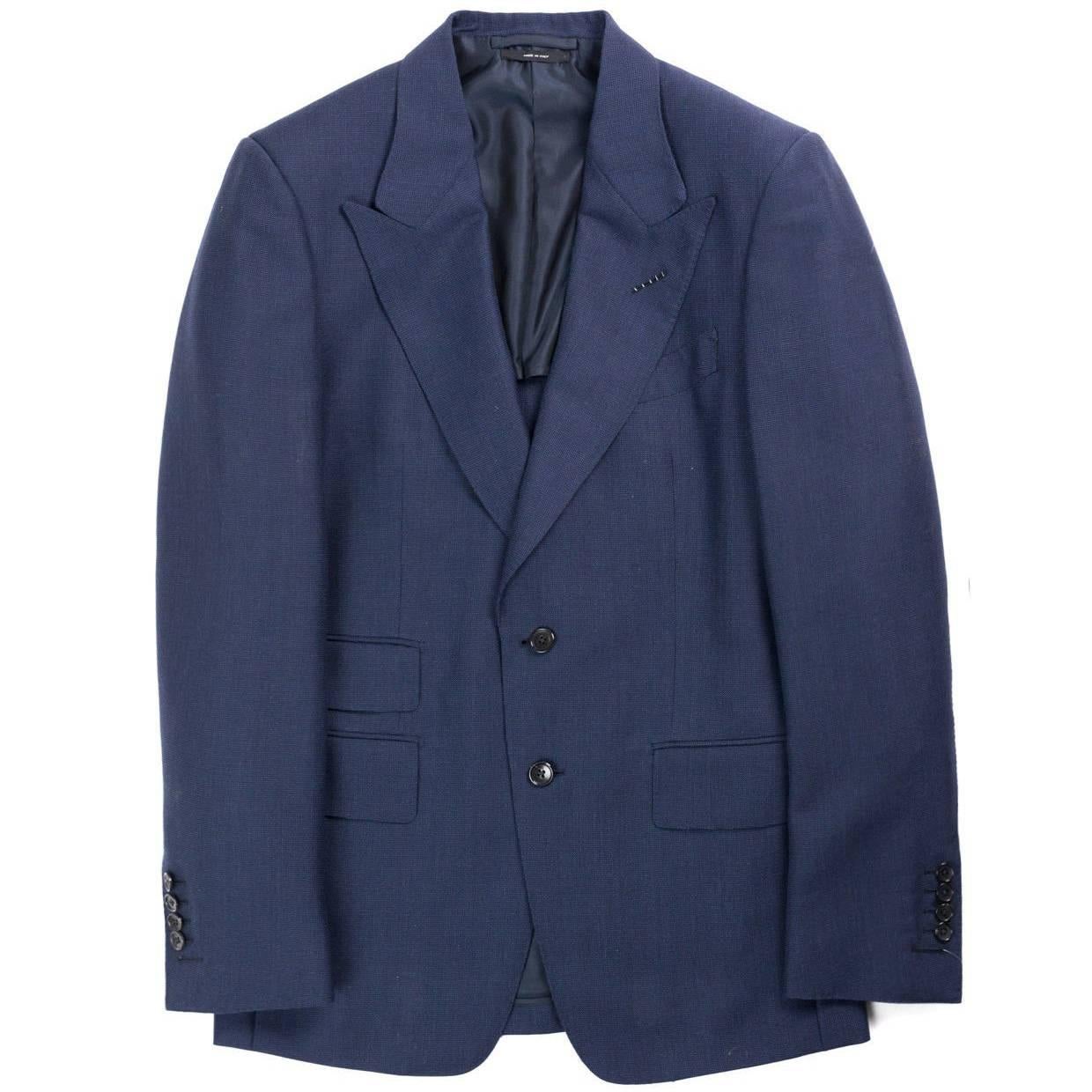 Tom Ford Navy O'Connor Mohair Wool Blazer Jacket For Sale