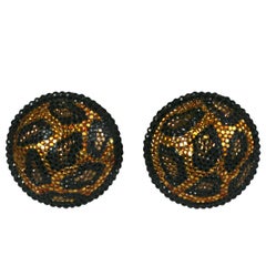 Vintage Pave Leopard Earrings