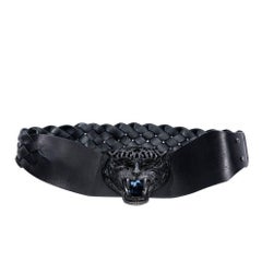   Alber Elbaz for Lanvin Runway Black Leather Braided Pandora Belt, Fall 2012