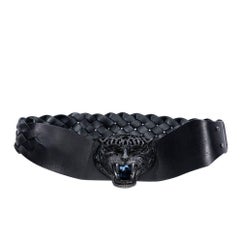 Alber Elbaz for Lanvin Runway Black Leather Braided Pandora Belt, Fall 2012