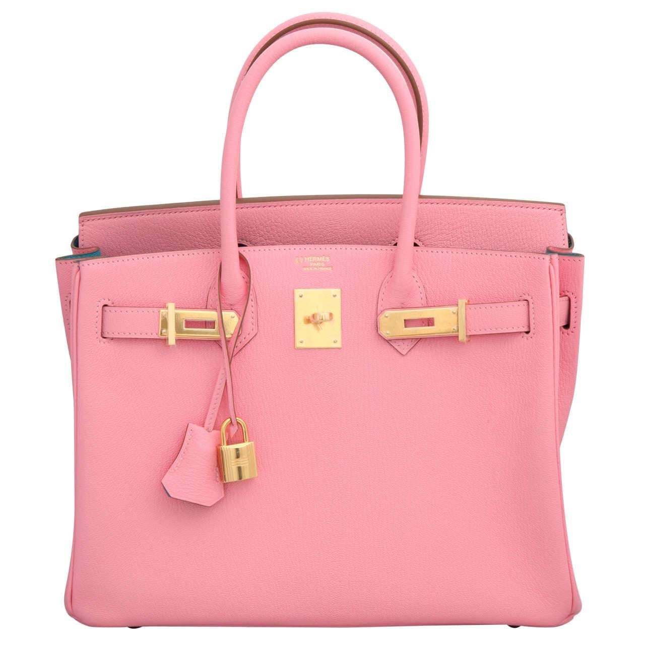 Hermes Rose Confetti Pink "Special Order" Chevre Birkin with Horseshoe Stamp For Sale
