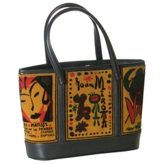 Souré Handbag with Modern Art Theme Printed Velveteen