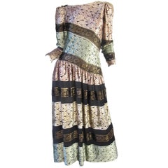 Mary McFadden Burnout Velvet Dress
