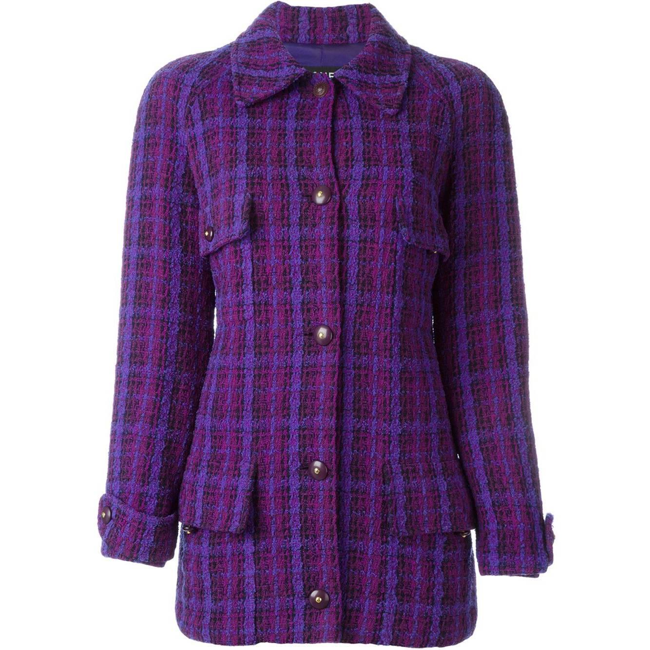 Chanel Purple Wool Vintage Jacket, 1990s