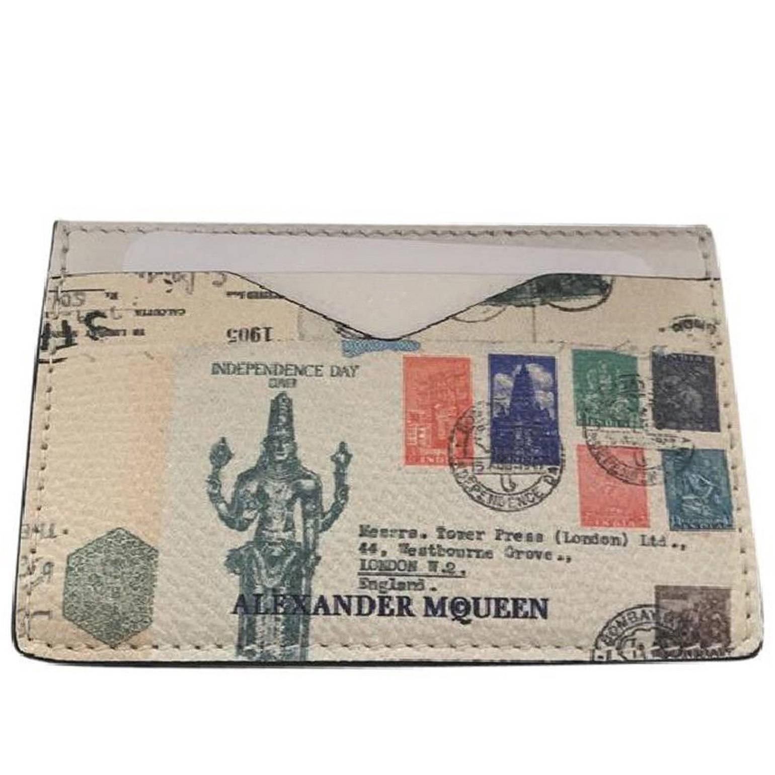 Alexander McQueen Cream Cardholder Wallet