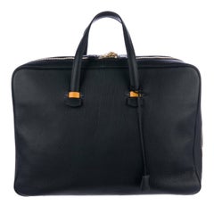 Hermes Leather Men's Women's Weekender Travel Duffle Handle Carryall Tote Bag