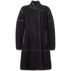 Alaïa Black Sheep Skin Vintage Coat, 1980