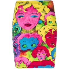 Vintage 1991 GIANNI VERSACE Pop Art Marilyn Betty Boop skirt