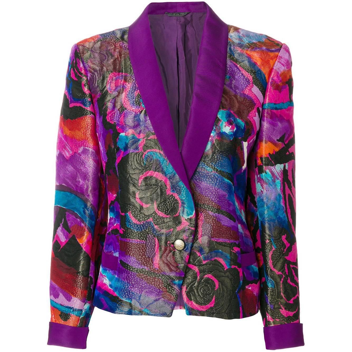 1990s GIANNI VERSACE rose print jacket For Sale