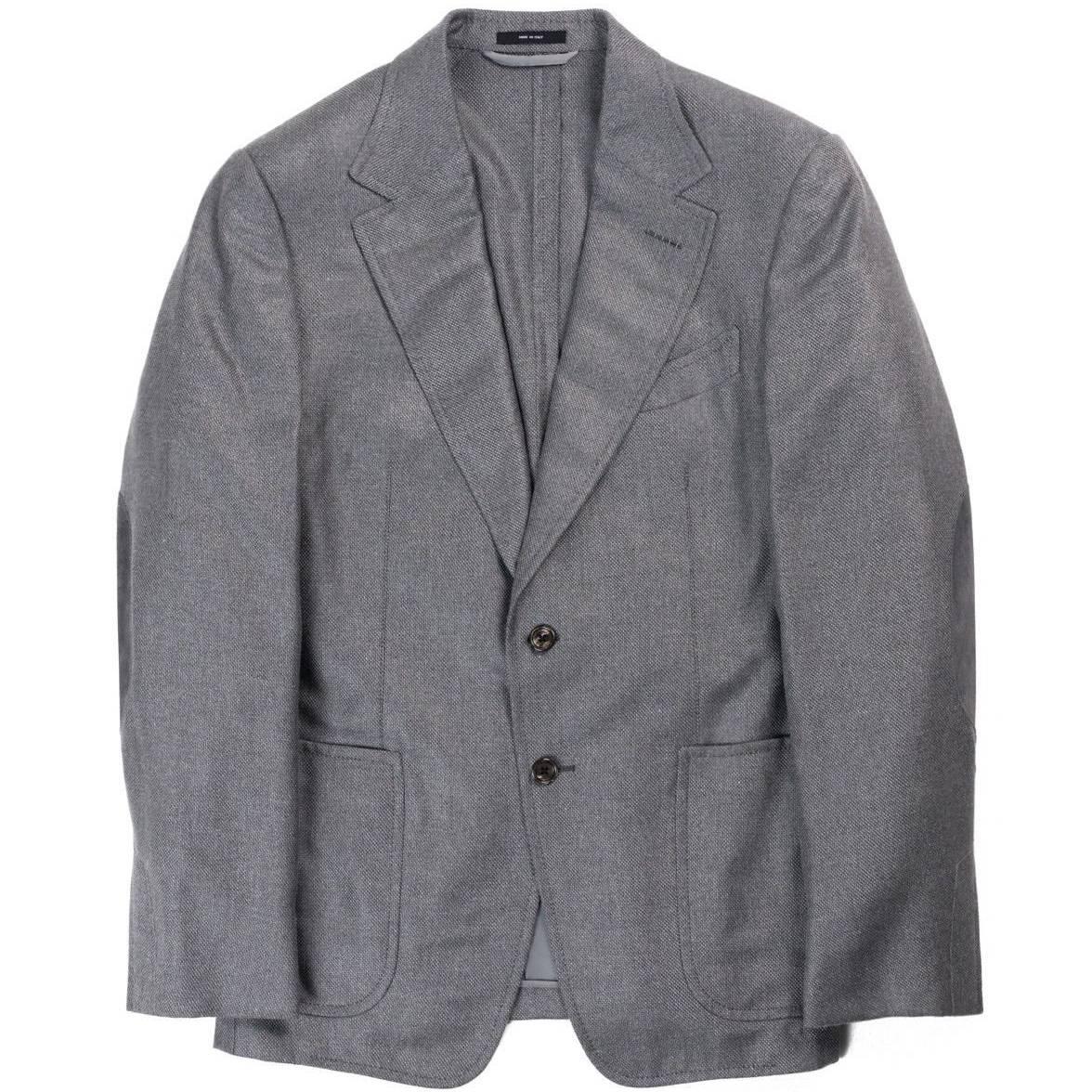 Tom Ford Mens Grey Silk Blend Cashmere Sport Jacket  For Sale