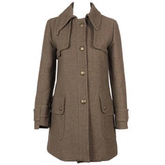 Maison Margiela Green Wool Blend Multi Pocket Military Coat Maison Margiela Green Wool Blend Multi Pocket Military Coat