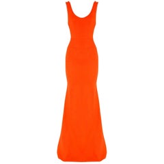 Victoria Beckham Tangerine Scoop Neck Gown (Size: US 10/L) 