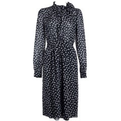 Dolce&Gabbana Women
s Black Floral Print Crepe Georgette Dress