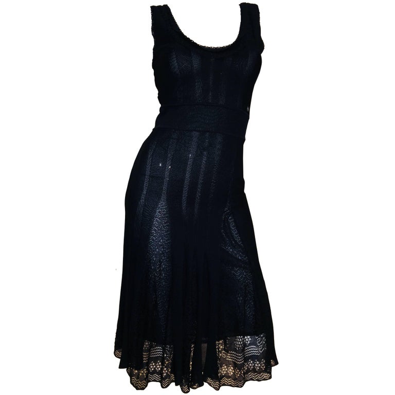 Chanel Evening Dress with Mylar Tiled Bodice and Draped Hem For