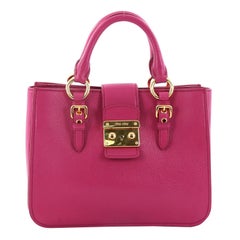 Miu Miu Madras Convertible Lock Tote Leather Small