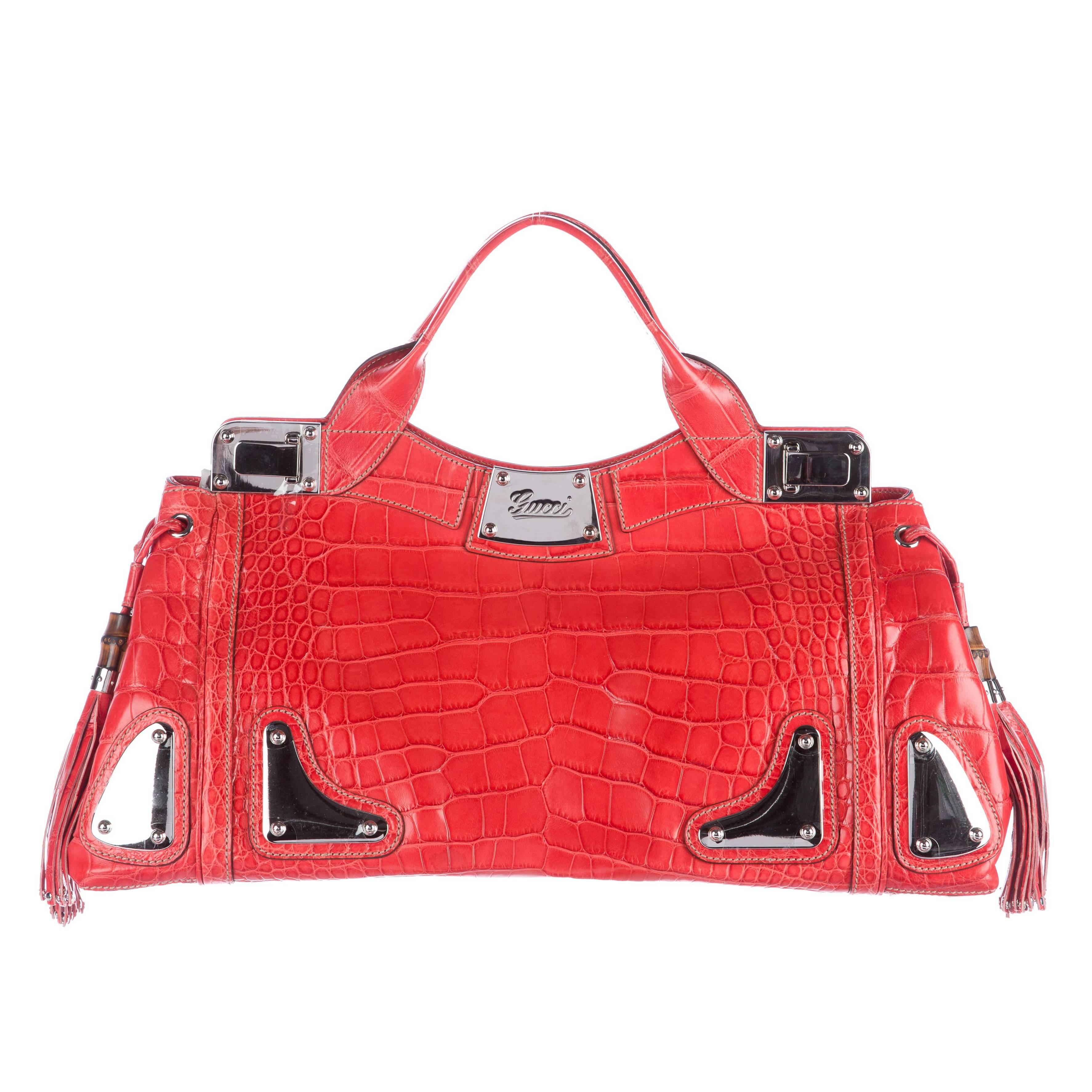 gucci jackie crocodile shoulder bag