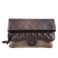 Chanel New Bronze Ombre Leather Pony Envelope Evening Shoulder Flap Bag