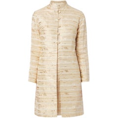 Vintage Lord and Taylor, gold/ivory dress and jacket, circa 1972