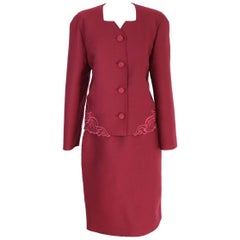 NWT Mila Schon vintage embroidered skirt suit women’s size 46 it bugurdy 1980s