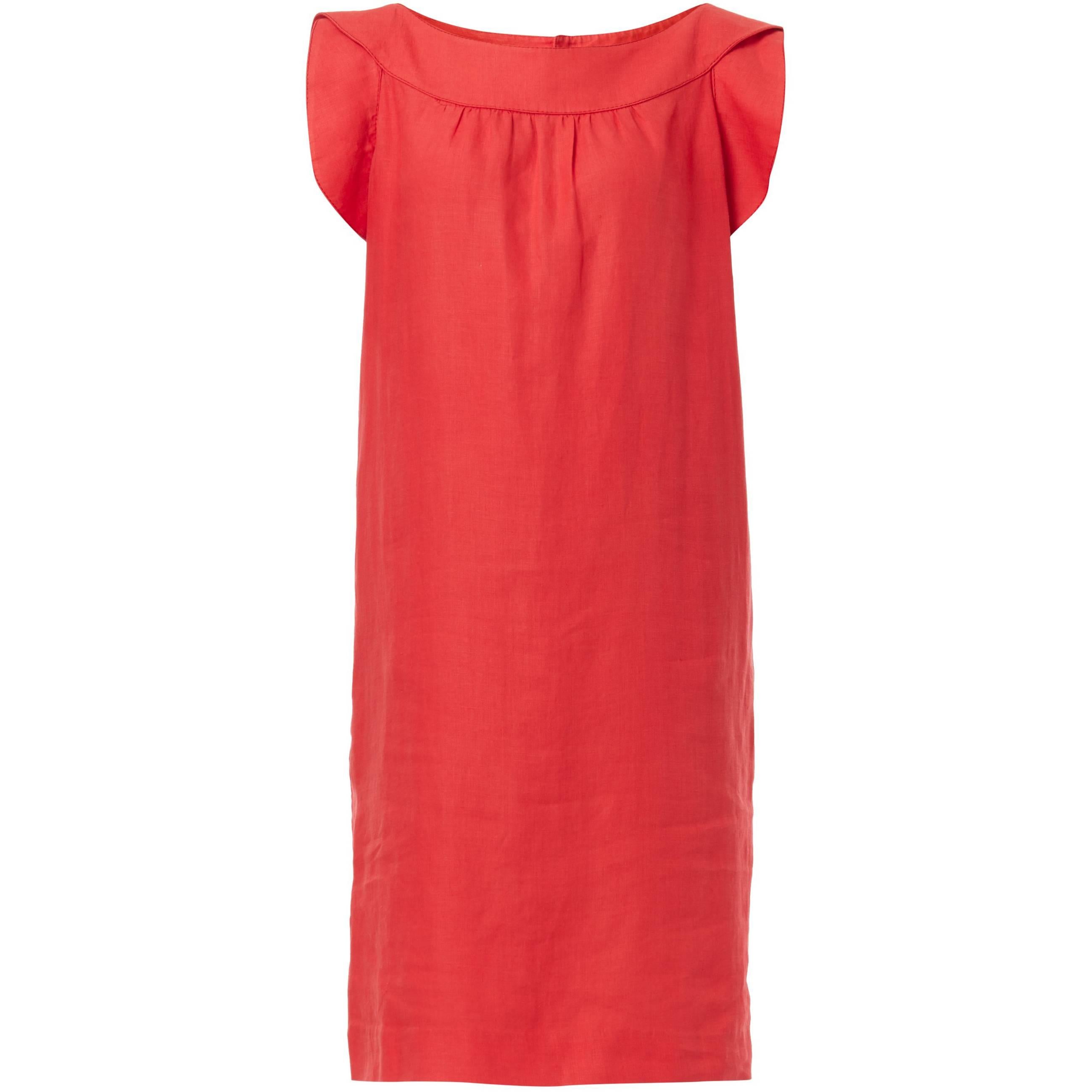 Pierre Cardin, haute couture red linen dress, circa 1969 For Sale