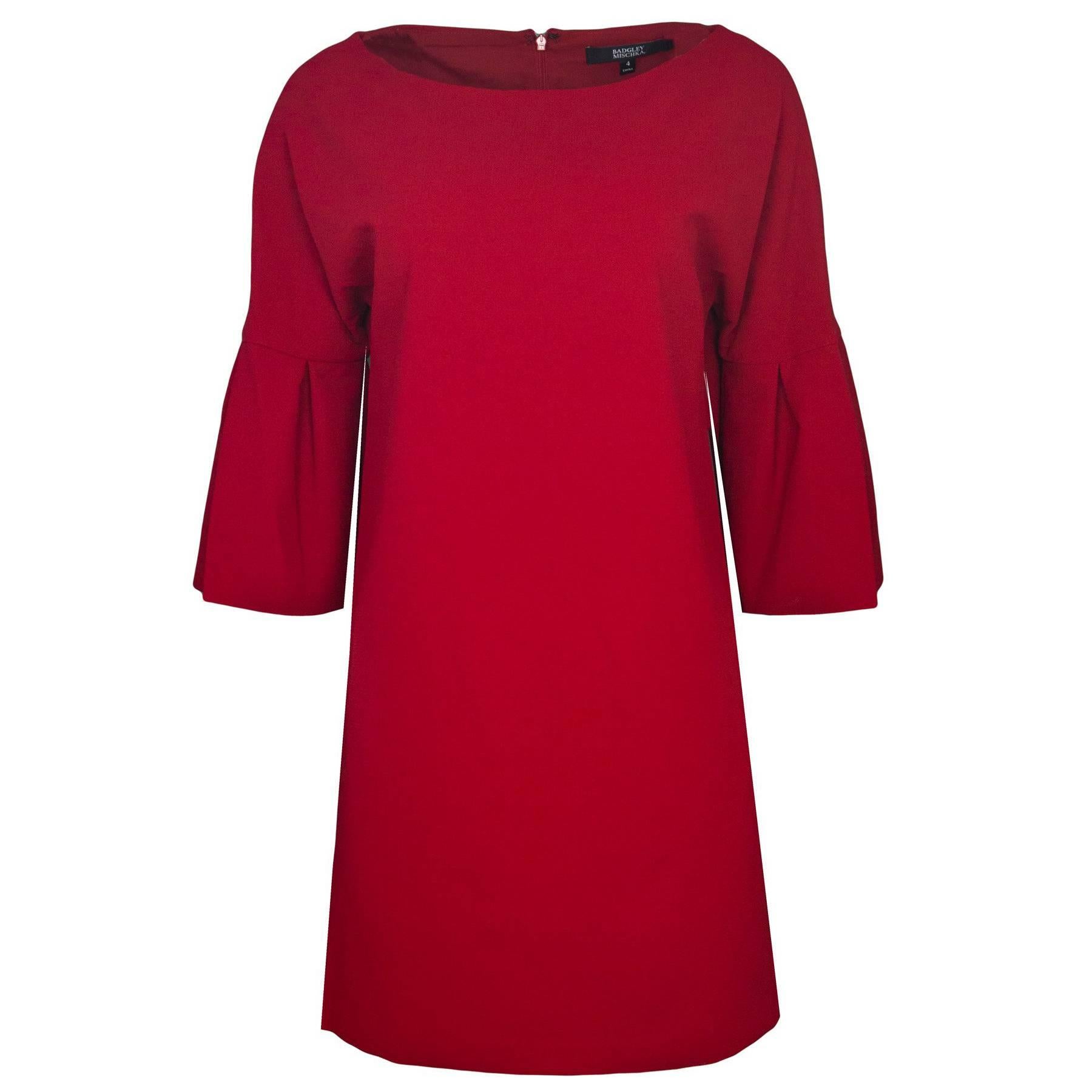 Badgley Mischka Red Sheath Dress Sz 4 NWT