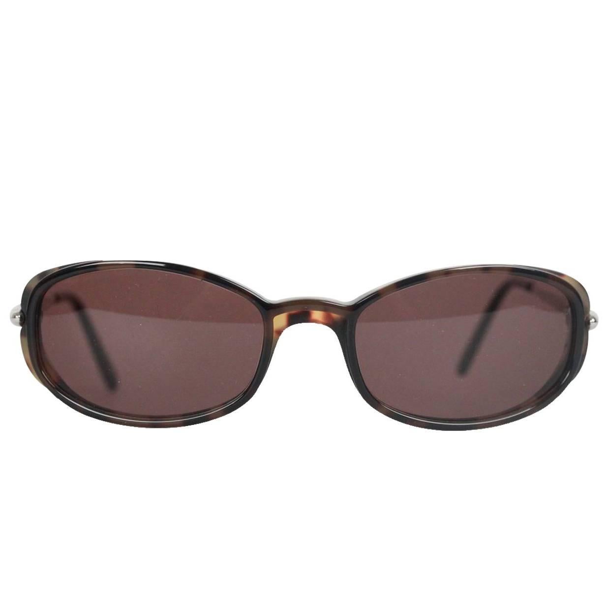 CARTIER Paris Brown Rectangular Small Sunglasses 53-19 135mm NOS
