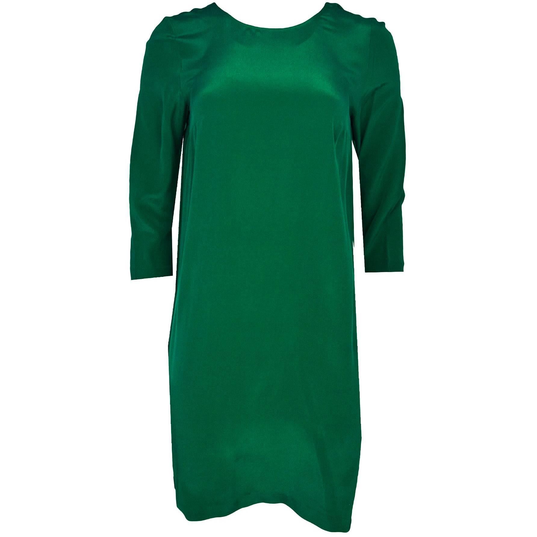 Nieves Lavi Green Silk Dress Sz 6