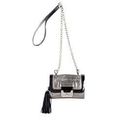 Silver Diane von Furstenberg Embossed Mini Crossbody Bag