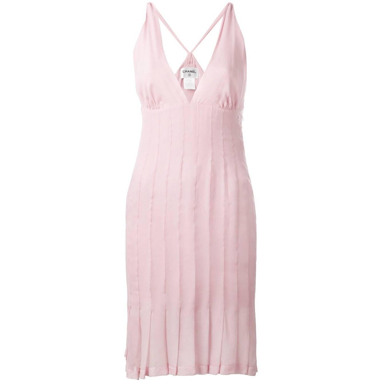 Chanel Pink Silk Vintage Dress, 2000s