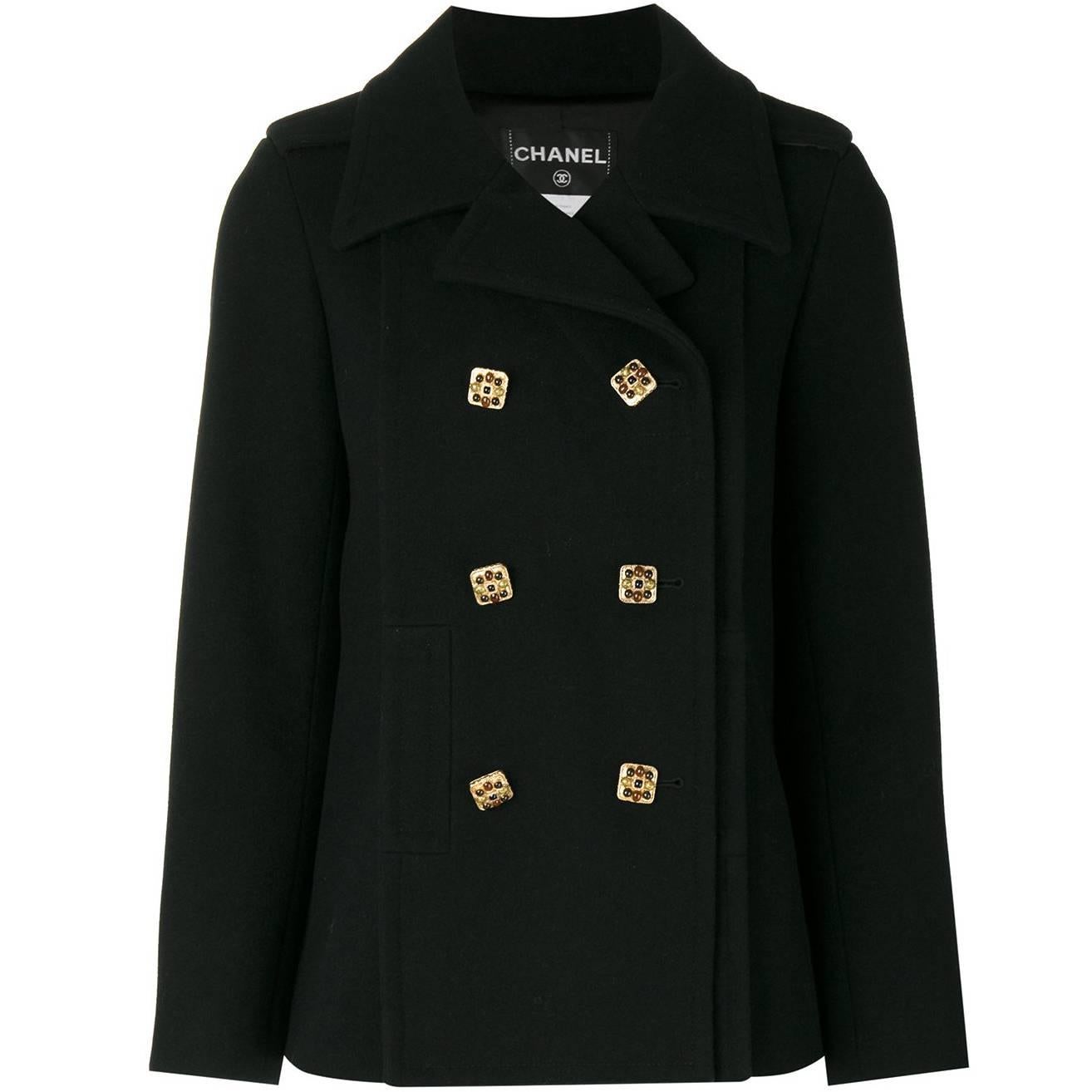 Chanel Black Wool Vintage Jacket, 2000s