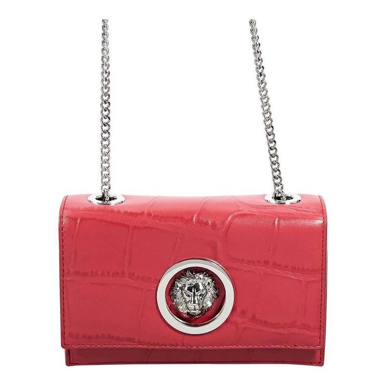 Versus Versace Red Leather Lion Head Crossbody Bag For Sale At 1stdibs