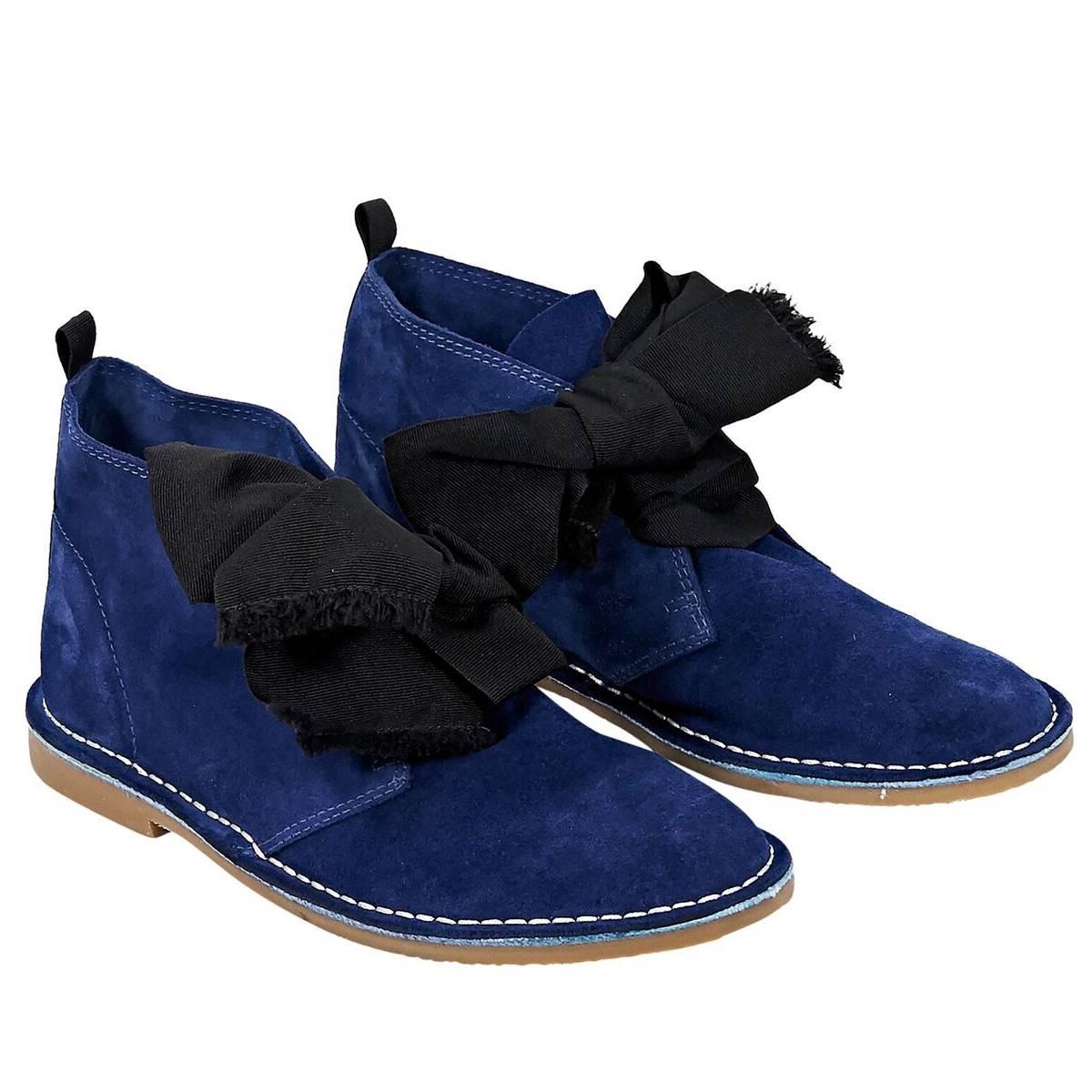 Frances Valentine Blue Suede Chukka Boots