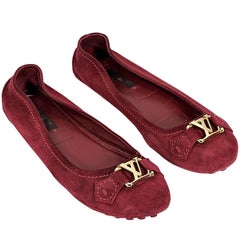 Louis Vuitton Red Suede Driving Loafers