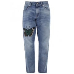 Gucci Alessandro Michele Butterfly Patch Blue Denim jeans - size 25