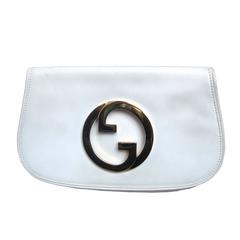 Vintage Gucci Sleek White Leather Blondie Clutch Bag c 1970s