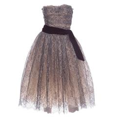 Dolce & Gabbana Navy Blue Strapless Tea - Length Lace Evening Dress 11