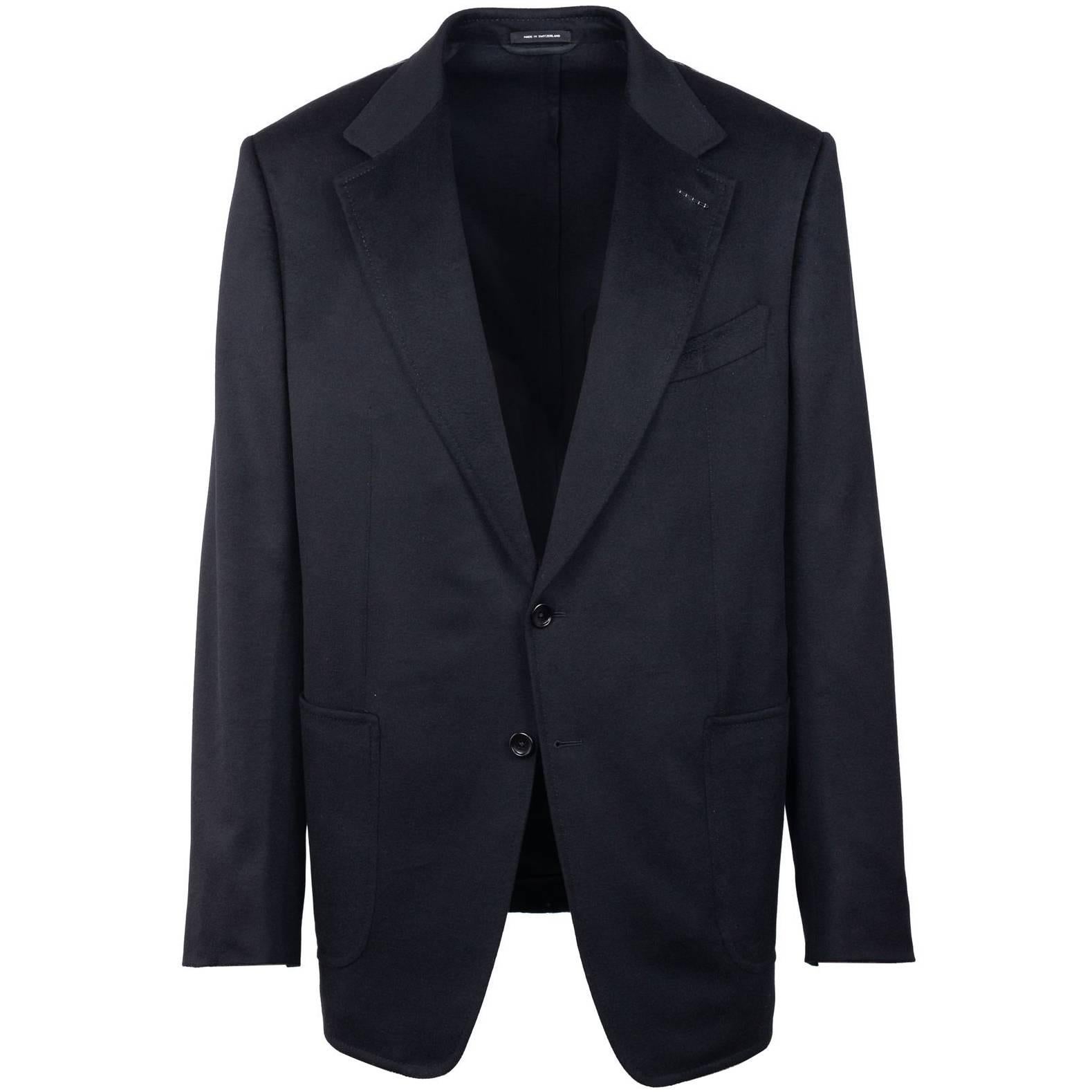 Tom Ford Black 100% Cashmere Shelton Cardigan Sports Jacket Sz 56L/46L RTL$3820 For Sale