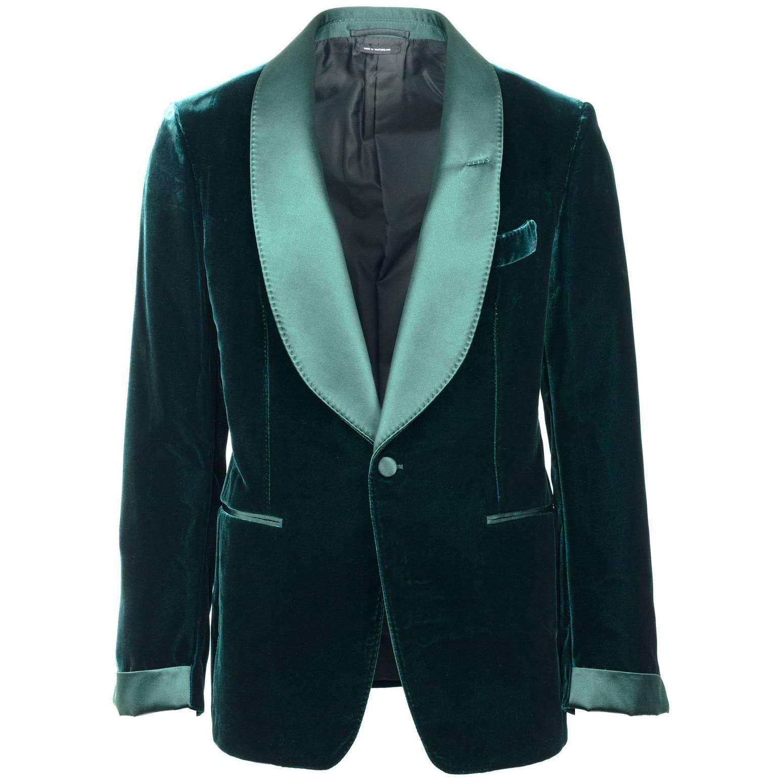 Tom Ford Mens Green Velvet Shelton Cocktail Blazer Jacket Size 48R 38R RTL$3980
