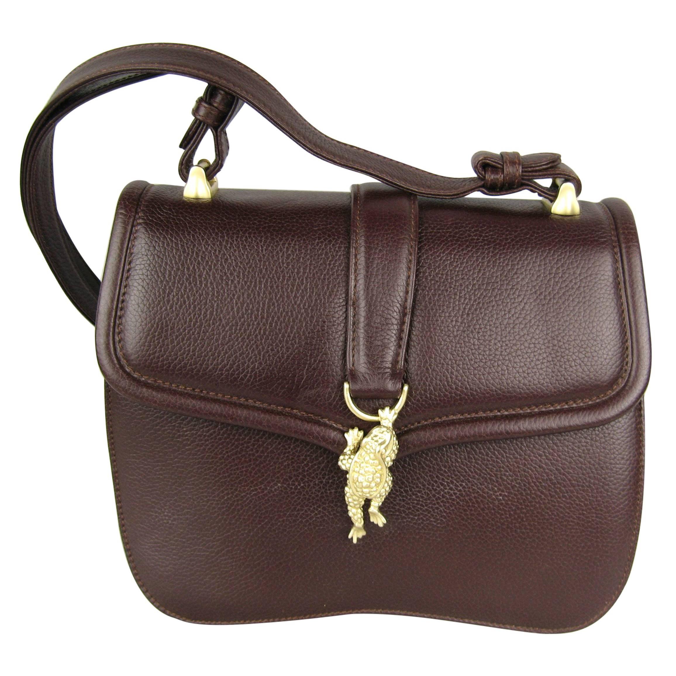 1995 BARRY KIESELSTEIN CORD Brown Lux Leather Mini Handbag Never Used 