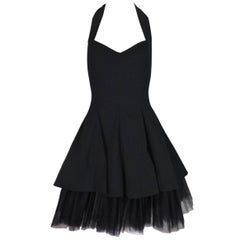 Vintage Dolce & Gabbana Documented Halter Ballerina Black Crinoline Mini Dress, S/S 1992