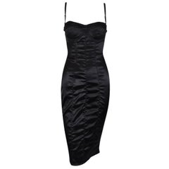 Dolce & Gabbana Black Corset Pin-Up Wiggle Dress, 1996 