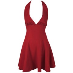 Dolce & Gabbana Red Plunging Marilyn Micro Mini Dress, S / S 1995