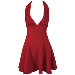 Dolce & Gabbana Red Plunging Marilyn Micro Mini Dress, S / S 1995 