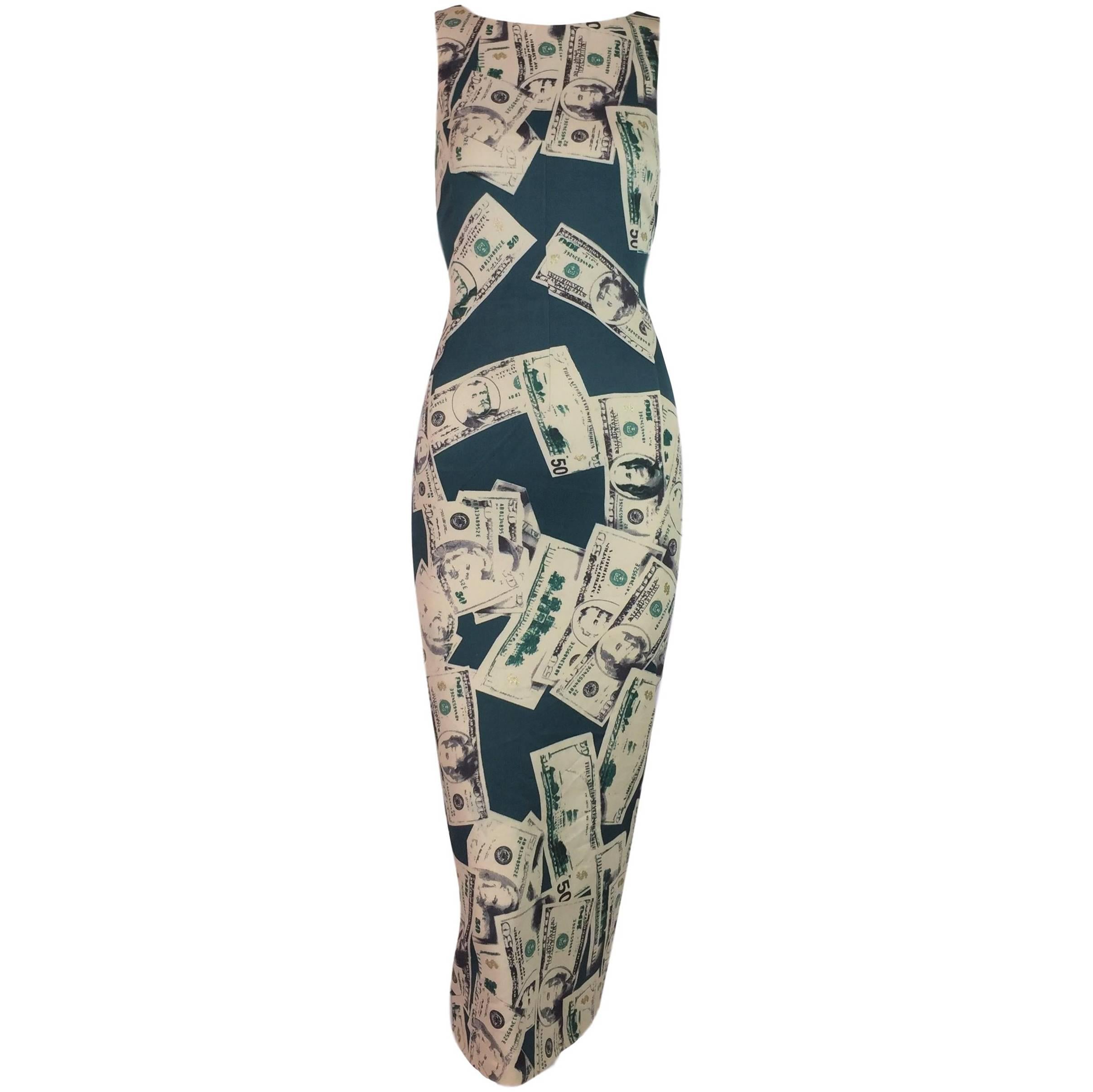 D&G by Dolce & Gabbana Limited Edition $100 Dollar Bills Dress, S / S 2001 