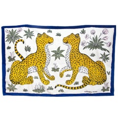 Hermes Blue Leopards Beach Towel rt. $600