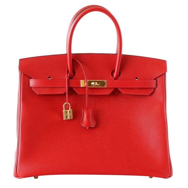 Hermes Birkin 35 Rouge Casaque Epsom Gold Hardware #C - Vendome Monte Carlo