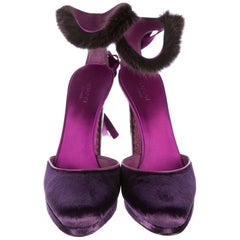 New Size 9.5 Tom Ford For Gucci Mink Python Velvet Satin Final Collection Heels